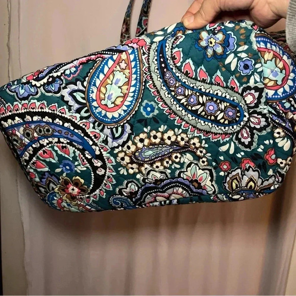 VERA BRADLEY XL OPEN WEEKENDER TOTE BAG BEACH TOTE PAISLEY PINK WHITE BLUE - Picture 5 of 16